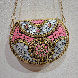 NEW Ramla Beverly Hills Mosaic Clutch and Crossbody Bag